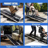 6 Feet Portable Wheelchair Ramp with Quick-Lock Non-Skid Aluminum | Handicap Ramps with Handle Folding Threshold Ramp for Home Steps, Stairs, Doorways, Scooter, Porch, Cart 800LBS Capacity