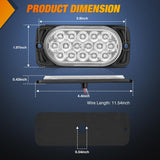 Taillight Assembly 4.4 Inch Aluminum Housing Tail Light 2 PCS 16 LED White Back Up Reverse Marker Lights Surface Mount IP67 Waterproof for 10-30V RV Camper Trailer Truck Bus Boat