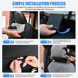 Car Seat Cover 2PCS Black Grey Breathable Mesh Interior Covers with Removable Headrest Airbag Compatible Universal for Cars Truck and SUV Front Seats