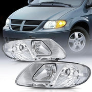 2001 2002 2003 2004 2005 2006 2007 Chrysler Town & Country 2001 2002 2003 Voyager 2001 2002 2003 2004 2005 2006 2007 Dodge Grand Caravan Headlight Assembly Chrome Case Clear Reflector