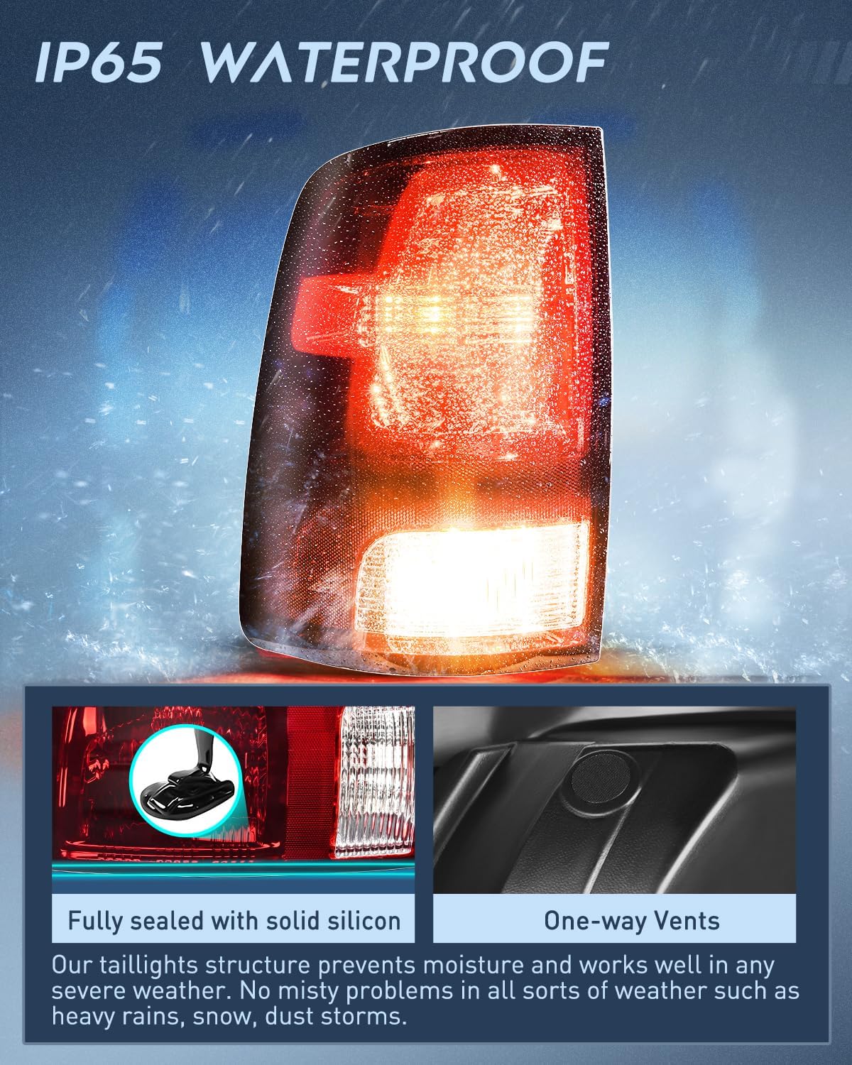 Taillight Assembly Compatible with 2009 2010 2011 2012 2013 2014 2015 2016 2017 2018 Dodge Ram 1500 2500 3500 2019 2020 2021 Classic Rear Lamp OE Style Driver Side Dark Red
