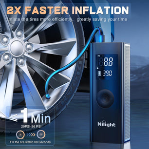 Tire Inflator Air Compressor Pump Cordless Battery Powered Nilight