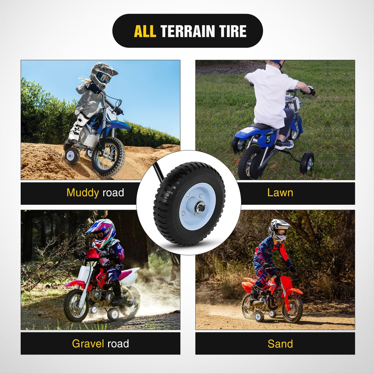 Dirt Bike Training Wheels Compatible with Razor MX125 MX350 MX400 MX500, Honda XR50 CRF50 Z50 Z50R, Yamaha PW50 TTR50, and Most 50CC Kids' motorcycle, Easy to Install