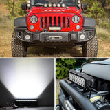 LED Light Bar 9Inch 54W 3600LM Spot Off Road Driving Lamp Super Bright Waterproof Fog Work Lighting for Trucks SUV ATV UTV Pick-up Boat Tractor 4x4 Van Camper