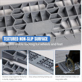Modular Threshold Ramps, 2 Inch Rise Non‑Slip Interlocking Plastic Wheelchair Curb Doorway Ramp for Home Entry Indoor Outdoor, 2 Pack