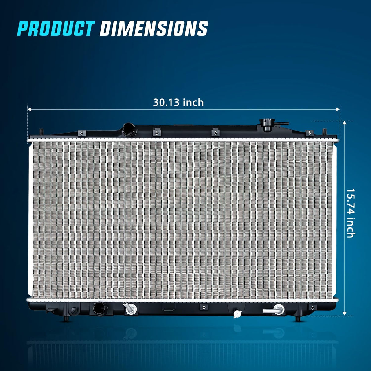 Radiator for Honda Accord 2008 2009 2010 2011 2012, Crosstour 2012 2013 2014 2015 2.4L L4, Engine Coolant Radiator Assembly Replace# 19010R70A51