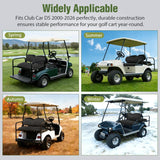 Golf Cart Seat Covers 2PCS Black Leather Club Car DS | Waterproof Leather No Staple Design All Season Protection Sun Scratch Resistant Cover Fits 2000-2026 Club Car DS