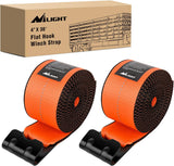 Truck Straps 4 Inch x 30 Inch Heavy Duty Tie Down with Flat Hooks | 16800LBS Break Strength & 5400LBS WLL for Flatbed Trailer Cargo Control Recovery Tree Saver 2 Pack Orange