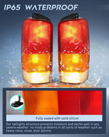 Taillight Assembly Compatible with 1997 1998 1999 2000 2001 Jeep Cherokee Limited SE Sport XJ XJ Chassis Rear Tail Light Lamp Replacement OE Style Drive and Passenger Side
