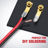 12AWG 50FT Copper Clad Aluminum Wire 12-2 Gauge Red Black CCA Electrical Cable 2 Conductor Parallel 12V 24V DC Flexible Extension Cords Nilight