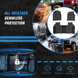 Floor Mats for Chevy Silverado GMC Sierra 1500 2019-2025, Chevrolet Silverado GMC Sierra 2500HD 3500HD Crew Cab 2020 2021 2022 2023 2024 2025 All Weather Custom Fit Heavy Duty Floor Liners