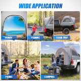 Truck Bed Tent 8-8.5 FT Pickup Truck Tents with Rainfly Waterproof PU2000mm Double Layer for 2-Person Portable Full Size Long Tailgate Bed Tent for Truck Camping Outdoor Travel, Orange Grey