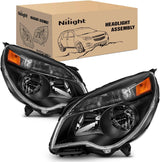 Headlight Assembly Compatible with 2010 2011 2012 2013 2014 2015 Chevy Chevrolet Equinox LS/LT OE Style Projector Replacement Halogen Headlights Black Housing Amber Reflector Headlamp a pair