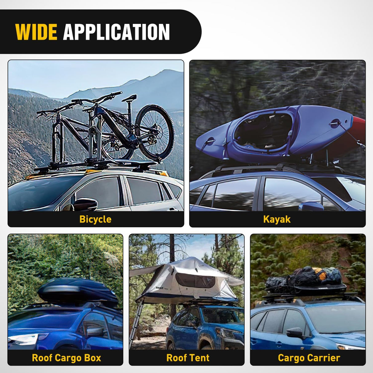 Roof Rack Cross Bars Compatible with Subaru Outback Wilderness 2022 2023 2024 with Side Rails, Adjustable Aluminum Less Wind Noise Car Crossbars for Cargo Carrier Luggage Kayak Tent Snowboard