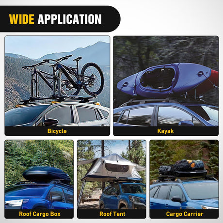 Roof Rack Cross Bars Compatible with Subaru Outback Wilderness 2022 2023 2024 with Side Rails, Adjustable Aluminum Less Wind Noise Car Crossbars for Cargo Carrier Luggage Kayak Tent Snowboard