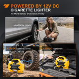 Portable DC 12V Tire Inflator Dual Cylinders and Dual Motors 150PSI | Heavy Duty Tire Pump Air Pumps Auto Shutoff with Screen and LED Light Air Compressor for Pickup Truck ORVs SUVs Cars
