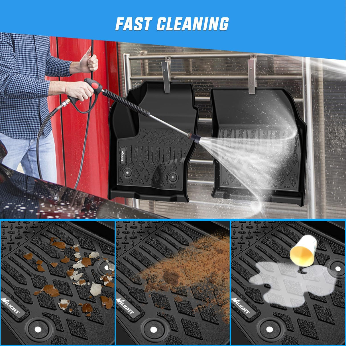 TPE Floor Mats for Ford Escape 2013-2019 / Ford C-Max 2013 2014 2015 2016 2017 2018 All Weather Custom Fit Heavy Duty Floor Liners