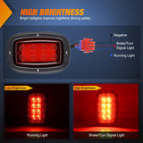Golf Cart LED Taillights 2PCS Stop Brake Turn Signals Club Car DS | 12V High Brightness Waterproof Plug and Play Design Running Light Upgrade Easy Installation for 1993-Up Club Car DS