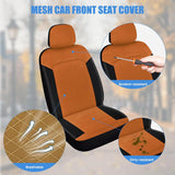 Car Seat Cover 2PCS Black Brown Breathable Mesh Interior Covers with Removable Headrest Airbag Compatible Universal for Cars Truck and SUV Front Seats