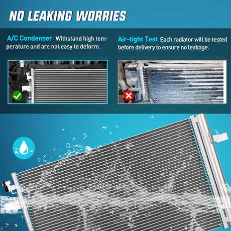 AC Condenser Fit for Chevrolet Malibu 2013 2014 2015 Impala 2014-2020 Cruze 2010-2015, Cadillac 2013-2019, Buick 2010-2017 Air Conditioning A/C Condenser w Receiver Drier Replace#3794,13267649