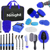 Automotive Tools 27PCS Car Detailing Kit Auto Cleaning Tools Wash Set with Storage Carry Bag Home Use for Interior Exterior Deep Clean Polish Car Care Windshield Dashboard Seat Air Vents Wheels Tires, Blue