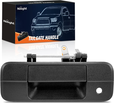 Tailgate Handle Compatible with 2007 08 09 10 11 12 2013 Toyota Tundra Outside Liftgate Latch Tail Gate Car Door Handles with Key Lock Hole Assembly Replaces OEM# 81213, TO1915113, 69090-0C040