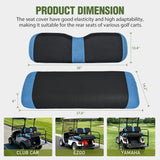 Golf Cart Rear Seat Cover 1PC Blue Black Club Car EZGO Yamaha | Breathable Sandwich Mesh Sun Scratch Resistant Washable No Staple Fits Aftermarket Rear Seats for Club Car EZGO Yamaha