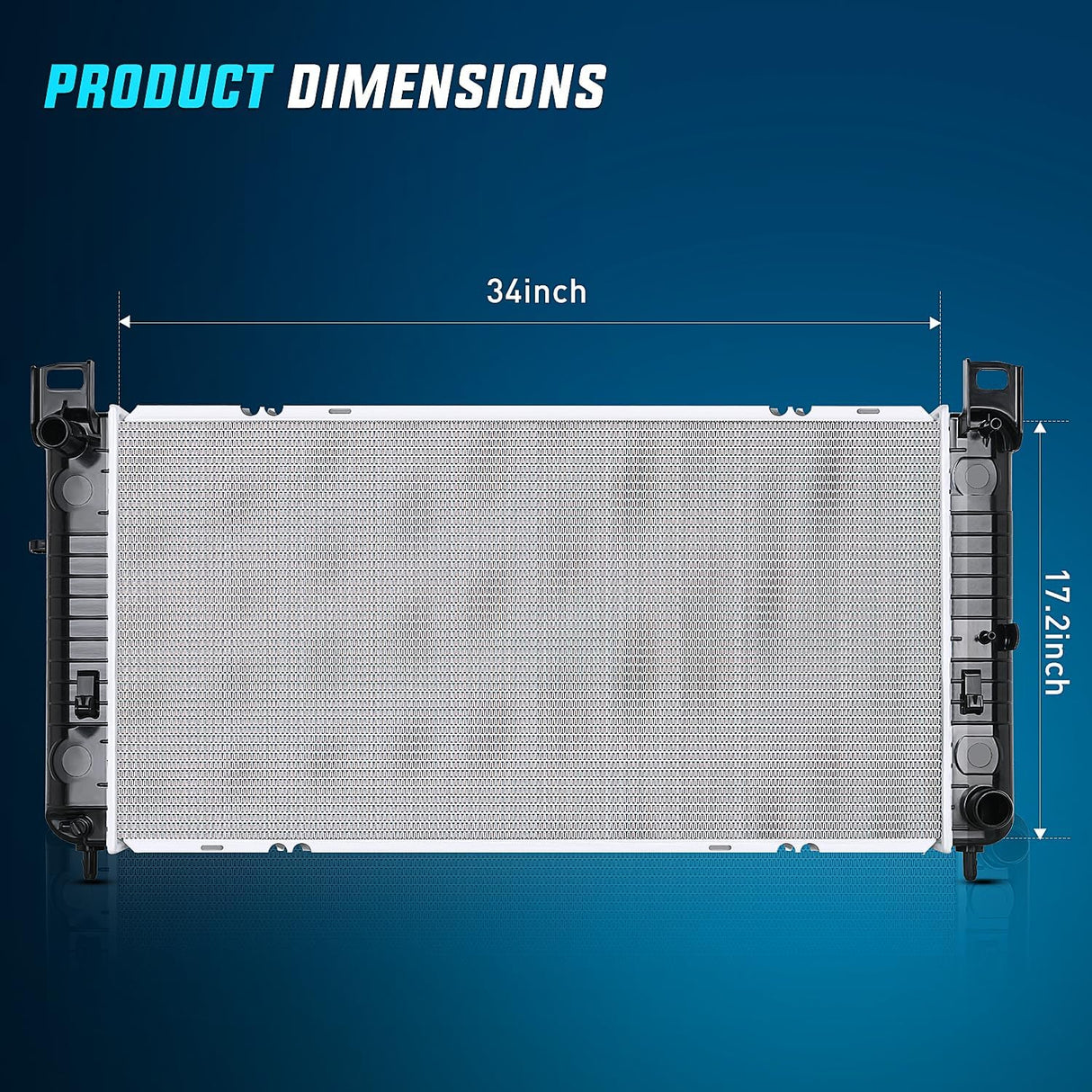 Radiator for Chevrolet Silverado 2500 GMC Sierra 2500 1999 2000 V8 6.0L, Avalanche 1500 2002 2003 2004, Manual Transmission Without Engine Oil Cooler