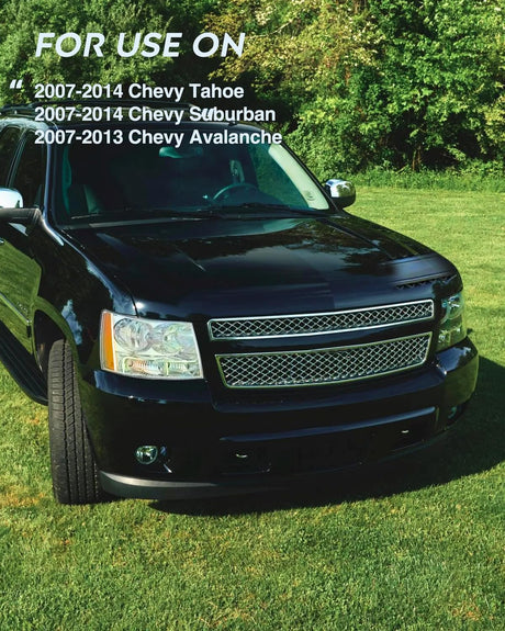 Headlight Assembly for 2007 2008 2009 2010 2011 2012 2013 2014 Chevy Avalanche Tahoe Suburban 1500 2500 Replacement Headlamp Bumper Lamp Set Chrome Housing Amber Reflector