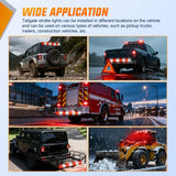 60 Inch Emergency Strobe Light Strips with Controller Red White | 384LED Flashing Warning Hazard Safety for Rear Window Tailgate on Truck Trailer Construction Plow Pickup Tow SUV Vehicles