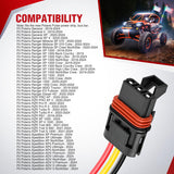 16AWG LED Light Bar Wiring Harness Kit with Pulse Power Plug | Connector 12V On Off 5Pin Rocker Switch Relay Fuse for Polaris RZR General Ranger Pulse Bus bar- 2 Leads Blue