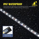 2pcs Under Hood Light Strip 42LED Waterproof Underhood Work Light with On/Off Switch Blade Fuse Engine Bay Repair Light White 12V for Car Truck SUV