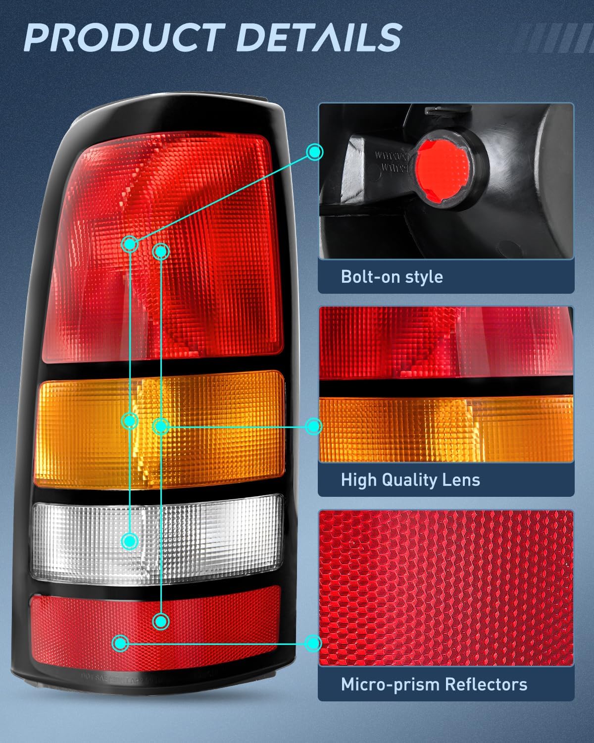 Taillight Assembly Compatible with 1999 2000 2001 2002 2003 2004 2005 2006 GMC Sierra 1999-2002 Chevy Silverado Fit Fleetside Tail Rear Light OE Style Driver Side Black Border