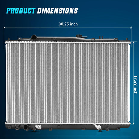 Radiator for Acura MDX V6 3.5L 2003 2004 2005 2006, Honda Pilot V6 3.5L 2005-2008 Automatic Transmission, Engine Coolant Radiator Replace# 19010RDJA51, 19010RDJA52