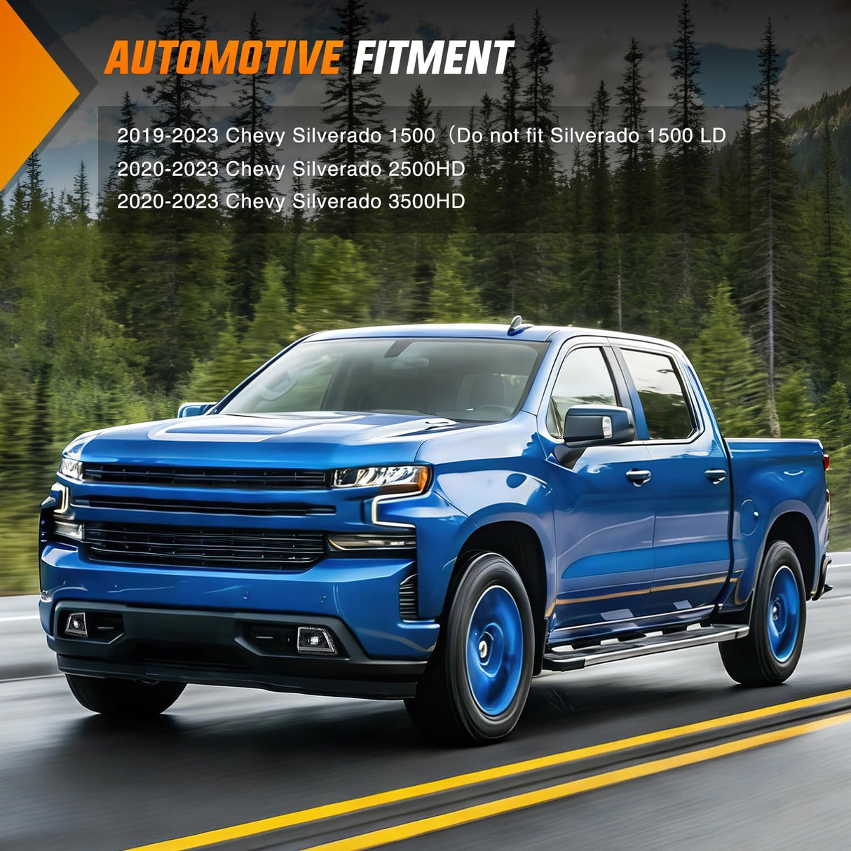 Fog Light Assembly Compatible with 2019 2020 2021 2022 2023 Chevrolet Silverado 1500 2020-2023 Chevy Silverado 2500HD 3500HD Smoke Lens Driver and Passenger Side