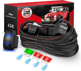 Wiring Harness Kit Nylon 12 AWG 2 Leads 12V 5Pin Rocker Switch Laser On Off Power Relay Blade Fuse for LED Light Bar Off Road Lights on Cars Jeep Boat Trucks