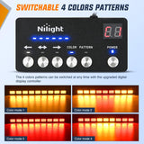 162 LED Traffic Advisor Strobe Light Bar 2-in-1 Amber Red Emergency Warning Hazard Lights with Controller 4 Switchable Color 36 Flash Pattern for Trucks Cars Tow Plow Construction Vehicles