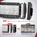 22 Inch 120 W LED Light Bar with Yellow Black Covers | Spot Flood Combo Lighting for Off Road Driving Fog Lamp on Motorcycle Van Camper Pickup Golf Cart ATV UTV SUV Truck Boat 4x4