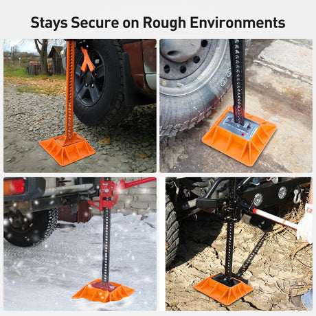 Off-Road Jack Base, Farm Jack Base Stand Plate Recovery Accessories,11.5 Inch x 11.5 Inch, Orange