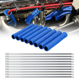 6 Inch Spark Plug Wire Heat Shield Sleeve 8PCS Blue | 3002°F Boot Protector with 10 Metal Zip Ties, Replacement for LS1 LS2 SBC BBC 350 454 Car Truck