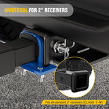 Trailer Hitch Tightener for 2 Inch Trailer Hitches Hitch Mount Anti Rattle Heavy Duty Steel with Rubber Cover Blue U Bolt Glossy Coating Plate Electrophoresis Anti-Rust Triple Protective