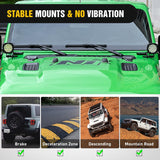 Light Mounting Bracket Hood Cowl Mount Brackets for Front A-Pillar Auxiliary Offroad LED Work Pods Lights on Jeep Wrangler JL JLU Gladiator JT 2018 2019 2020 2021 2022 2023 2024 2025, Black