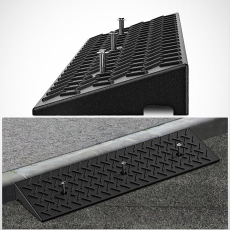 3.2 Inch Rise Curb Ramps, Heavy Duty Rubber Driveway Threshold Shed Ramp for Sidewalk Cars Lawn Mower Wheelchairs Motorcycles, 3300lbs Load Capacity