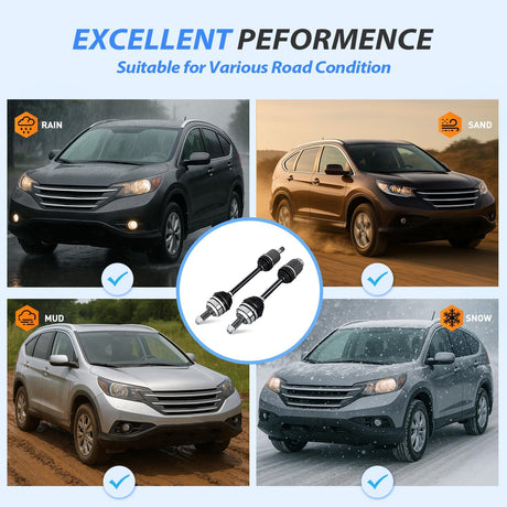 CV Axle Shaft Assembly Compatible with 2007 2008 2009 2010 2011 2012 2013 2014 Honda CR-V EX EX-L LX Half-Shaft Assemblies Replacement Front Wheel Driver and Passenger Side