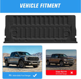 Tailgate Mat for Ford Ranger 2024 2025 2026 All Weather TPE Anti-Slip Custom Fit Truck Tailgate Protector Liner Cover