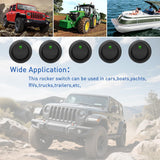 12PCS Round Rocker Switches 12V 24V 20A Green LED Toggle swtiches SPST 3 Pin 2 Position for Car Truck Vehicle Boat Marine Rocker On Off Control