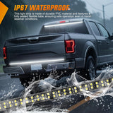 60 Inch Truck Tailgate Strobe Light Strip Tail Emergency Bar Rear Window Warning Lamp Ultra-Bright Double Row 360 LED for Pickup Trailers Construction Vehicles Car SUV, White