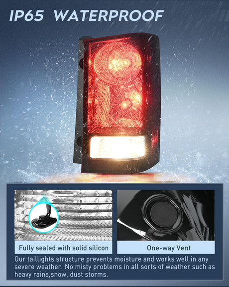 Taillight Assembly Compatible with 2009 2010 2011 2012 2013 2014 2015 Honda Pilot Smoked Red Tail Lights Rear Lamp Replacement OE Style Passenger Side w/Bulbs
