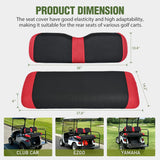 Golf Cart Rear Seat Cover 1PC Red Black Club Car EZGO Yamaha | Breathable Sandwich Mesh Sun Scratch Resistant Washable No Staple Fits Aftermarket Rear Seats for Club Car EZGO Yamaha