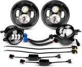 2PCS 7 Inch LED Headlight Compatible with Jeep 2PCS 4 Inch LED Fog Light for Jeep Wrangler 97-17 JK LJ CJ